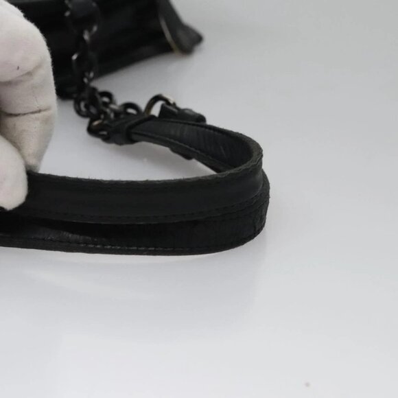 BOTTEGA VENETA Chain Hand Bag Leather Black Auth bs22135 - Picture 8 of 16